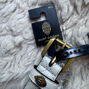 Kurt Geiger White Belt with Gold Buckle M- L